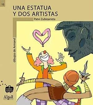 Portada de Maleta magica. Estatua y dos artistas
