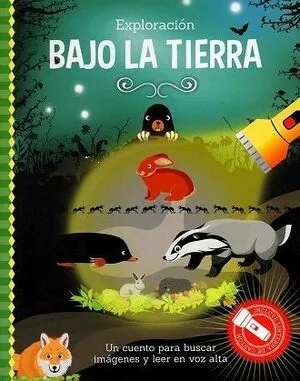 Portada de Exploracion bajo la tierra - libro con linterna