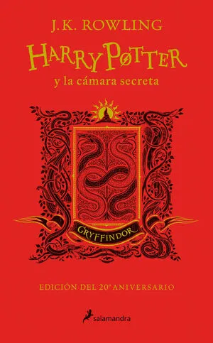 Portada de Harry potter 2: La cámara secreta (edición gryffindor del 20º aniversario) (harry