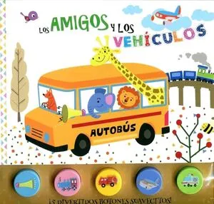Portada de Amigos y los vehículos. Botones de silicón