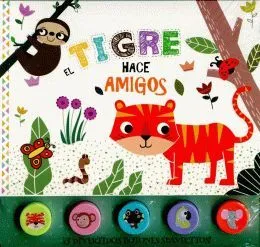 Portada de Tigre hace amigos. Botones de silicón