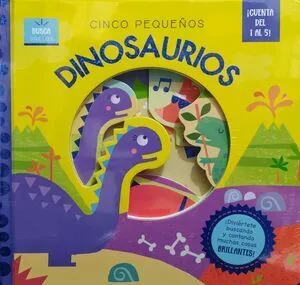 Portada de Busca brillos cinco pequeños: Dinosaurios