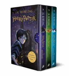 Portada de Harry potter 1, 2 y 3 (estuche con: Harry potter y la piedra filosofal; harry potter y la camara secreta; harry potter y el prisionero de azkaban)
