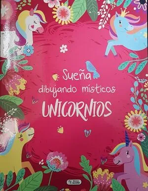 Portada de Sueña dibujando misticos unicornios rojo