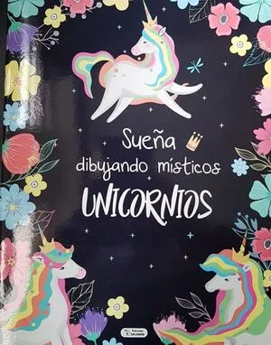 Portada de Sueña dibujando místicos unicornios negro