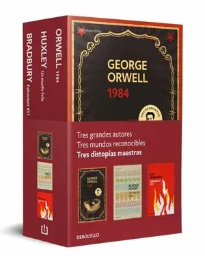 Portada de Distopias maestras (1984, fahrenheit 451 y un mundo feliz)