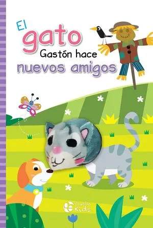 Portada de El gato gaston hace nuevos amigos libro titere