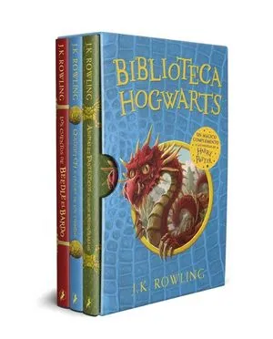 Portada de Biblioteca hogwarts (animales fantásticos y dónde encontrarlos el quidditch a través de los tiempos los cuentos de beedle el bardo)