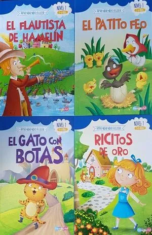 Portada de Aprendiendo a leer nivel 1 (flautista de hamelin,patito feo,gato con botas, ricitos de oro) bbpeg2024