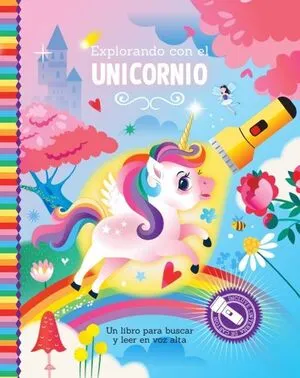 Portada de Explorando con el unicornio - libro con linterna