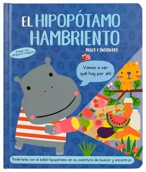 Portada de Cuento infantil corto con lámpara mágica: El hipopótamo hambriento