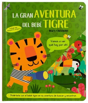 Portada de Cuento infantil corto con lámpara mágica: La gran aventura del bebé tigre