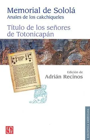 Portada de Memorial de sololá. Anales de los cakchiqueles