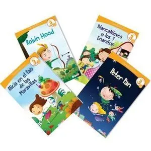 Portada de Aprendiendo a leer nivel 3 (7 a 8 años) (robin hood, blancanieves, alicia en el pais de las maravillas, peter pan)