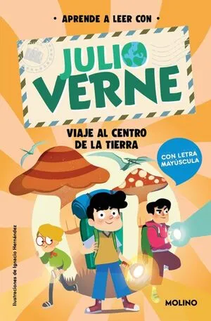 Portada de Aprende a leer con julio verne - viaje al centro de la tierra (con letra mayúscula)