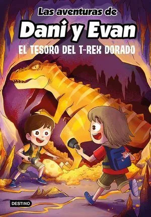 Portada de Las aventuras de dani y evan 5: El tesoro del t-rex dorado