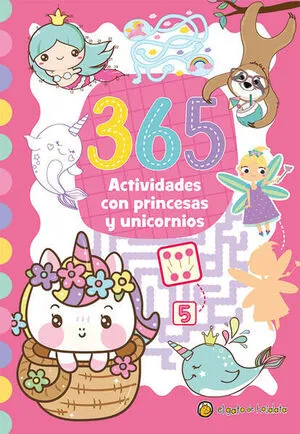 Portada de 365 actividades con princesas y unicornios