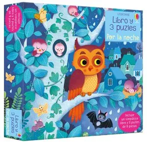 Portada de Por la noche: Libro y 3 puzzles