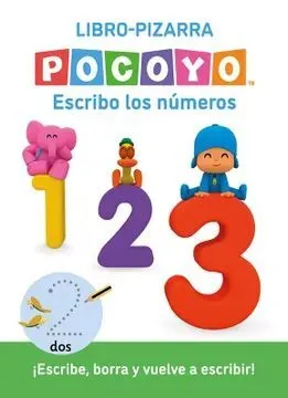 Portada de Pocoyó. Lectoescritura - escribo los números. (Libro-pizarra): Escribe, borra y vuelve a escribir!
