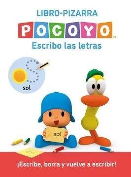 Portada de Pocoyó. Lectoescritura - escribo las letras. (Libro-pizarra): Escribe, borra y vuelve a escribir!