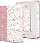 Portada de Biblia rvr 1960 letra gigante, símil piel rosada con flores (edición cantos pintados / spanish bible rvr 1960 giant print handy size leathersoft pink floral