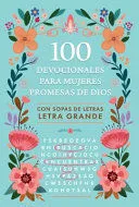 Portada de 100 devocionales para mujeres. Promesas de dios con sopa de letras