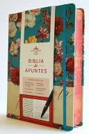 Portada de Biblia de apuntes rvr 1960 tapa dura, azul celeste con flores (edición cantos pintados) / spanish journaling bible rvr 1960 hardcover light blue with flowers